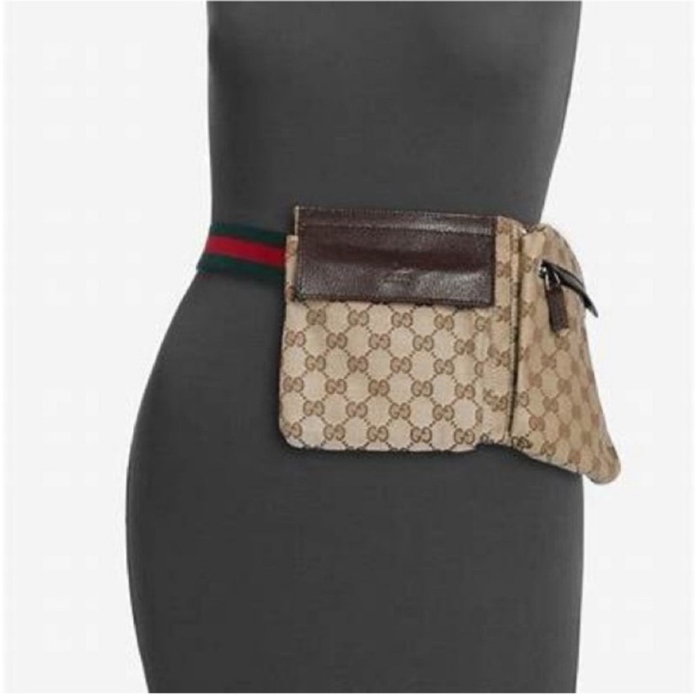 Gucci Brown and Tan Monogram Bag
